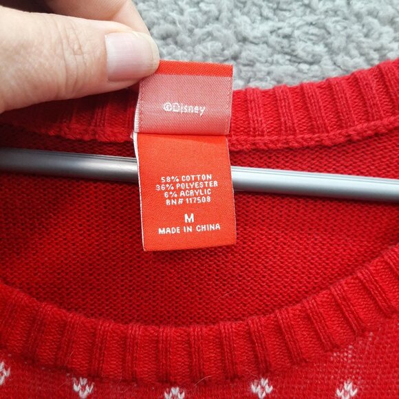 Disney Red Mickey Mouse Christmas Sweater Medium - Picture 4 of 7
